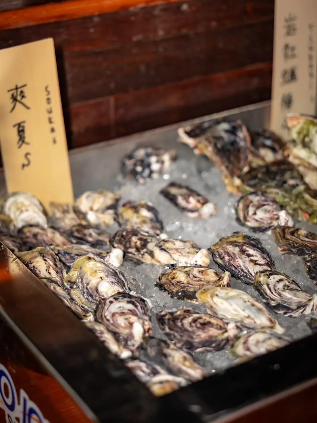 Oysters on crushed ice