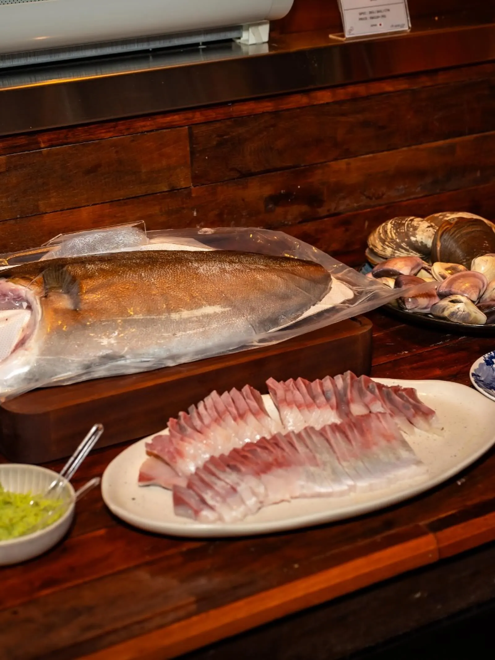 Whole fish and sashimi